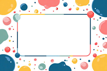 Colorful blob border around a white empty frame