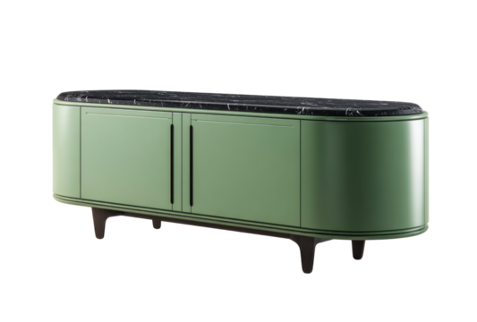 Stylish Console Table: A modern, mint-green console table with a luxurious, marble top, blending sleek design and functionality, perfect for any contemporary living space.