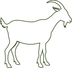 Stylish goat outline graphic with balanced proportions, perfect for digital design use.