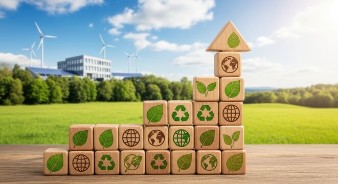 Empowering Sustainable Future Carbon Neutral Business Icon Representing Community & Global Impact for Corporate Websites and Presentations.