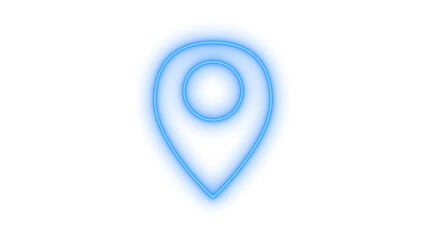 Neon location pointer icon on transparent background. map pin, destination marker and navigation sign © MstAfsanaSiddika