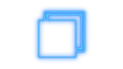 Neon abstract window icon on transparent background. multiple layers, UI element, and frame sign