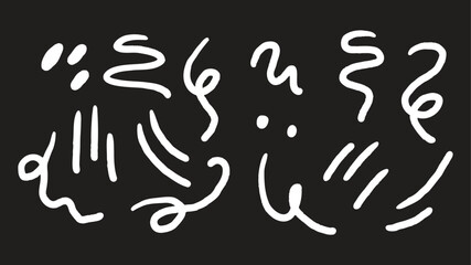 Hand Drawn Abstract Scribble Line Elements Collection