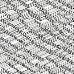 Isometric view of a densely packed, multi-layered geometric composition