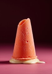 A vibrant and refreshing frozen treat, combining creamy textures with fruity coolness, melting slightly on a warm day, perfect for sweet cravings ,indulgence ,cool ,snack