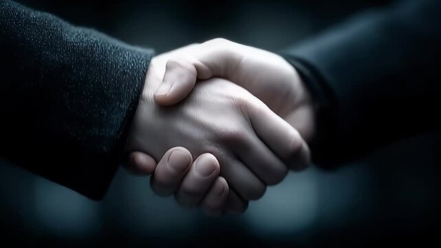Political and Business Cooperation Handshake Reaching Consensus