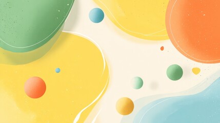 Abstract colorful shapes and bubbles on transparent background for creative designs