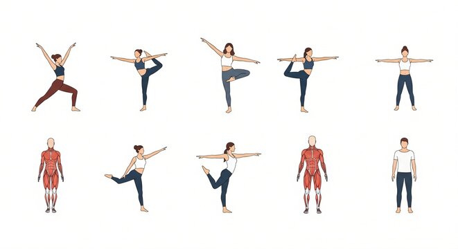 Posizioni anatomiche e sportive in rappresentazione multipla