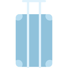 Light Blue Rolling Luggage Suitcase With Extendable Handle and Wheels Isolated On Transparent Background