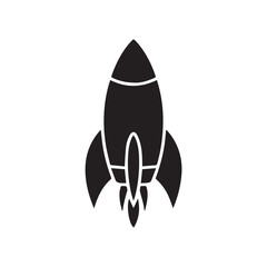 Retro rocket ship launching into space