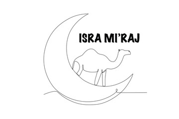 Isra mi'raj concept one-line drawing