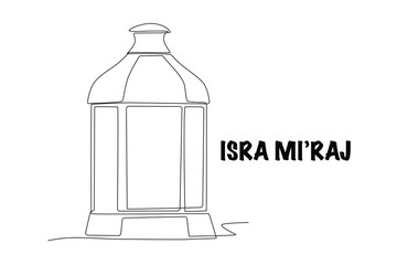 Isra mi'raj concept one-line drawing
