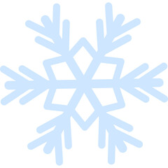 Light Blue Stylized Snowflake Illustration On Transparent Background Winter Season Cold Weather Symbol Decorative Element