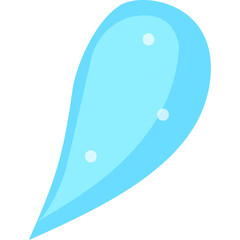 Light Blue Transparent Tear Drop Shape With Three White Bubbles Inside Floating On Transparent Background Representing Purity Or Water Droplet Elements