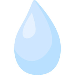 Light Blue Water Drop Icon With Subtle Shading And Highlights Isolated On Transparent Background Simple Minimalist Style