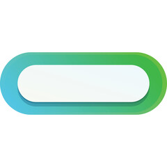 Horizontal Rounded Rectangle With Gradient Border And White Inner Space Isolated On Transparent Background