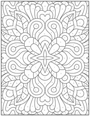Fototapeta premium Detailed floral pattern with numbered sections for color by number activity page