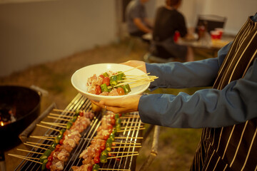 BBQ, Grilling, Outdoor Party, Skewers, Backyard Party
