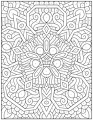Intricate geometric pattern with numbered sections for color by number activity