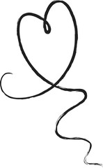 Heart shape frame with brush painting