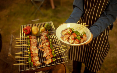 BBQ, Grilling, Outdoor Party, Skewers, Backyard Party