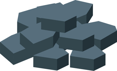 Illustration of a pile of coal, symbolizing fossil fuel energy and its role in power generation