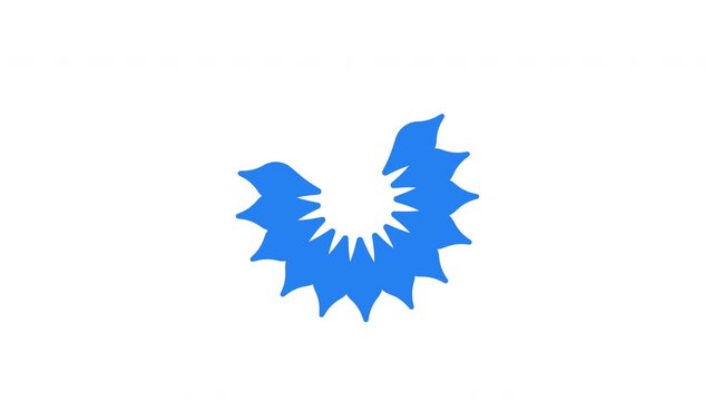 Rotating petals spreading out in shape of flower loading icon animation. Animated loader isolated on white transparent. Web design 4K video. Buffer, spinner, preloader. User interface element