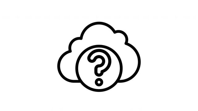 animation Cloud question mark icon. Suitable for business presentations, educational materials, blog headers, website design, and social media posts.