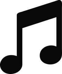 Music note silhouette vector icon simple classic symbol background