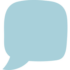 Pale Blue Rounded Speech Bubble Shape on Transparent Background With Copy Space For Text Communication Idea