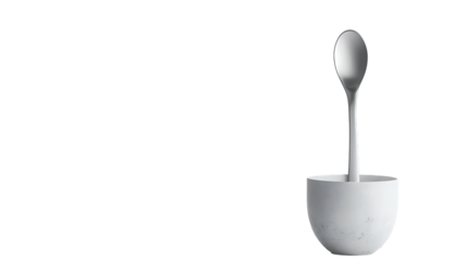 Modern Tea Infuser with Spoon Handle on Black PNG on Transparent Background
