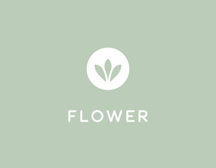 An elegant logo featuring a stylized flower design with gentle colors, perfect for brands related to nature, wellness, or floral products.