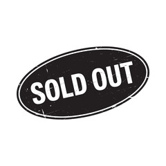 Black oval stamp with white text sold out