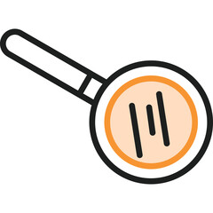 Magnifying Glass With Abstract Lines Inside Lens On Transparent Background Vector Icon