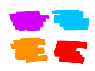 Colorful spray paint labels for banner design. 