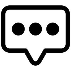 Comment. Outlined stroke vector icon with black-filled details.
