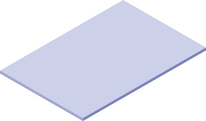 Isometric view of a light purple rectangle floating in a white void, suggesting minimalism and simplicity