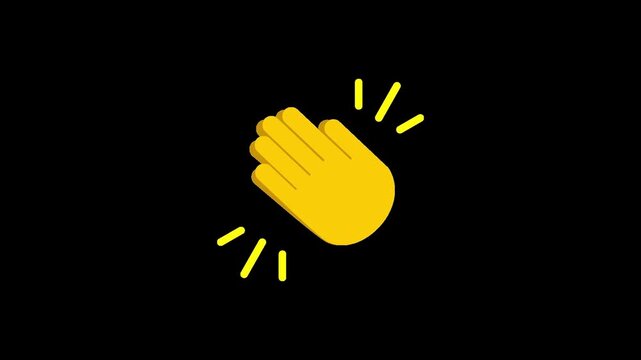 Clapping Hands icon Animated on a Transparent Background. 4K Loop Animation.