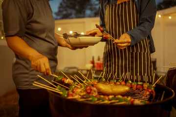 BBQ, Grilling, Outdoor Party, Skewers, Backyard Party