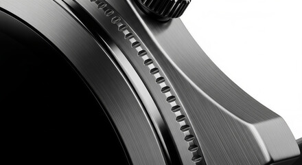 Close-up of Textured Watch Bezel Precision Engineering in Detail