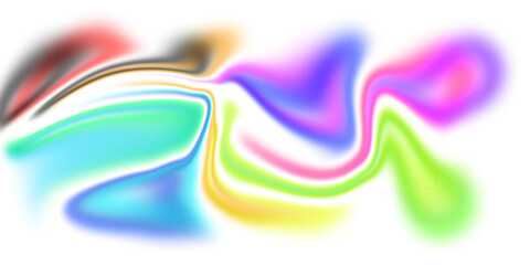 Abstract pastel fluid swirl with soft neon colors and curved flowing shapes on transparent background PNG
