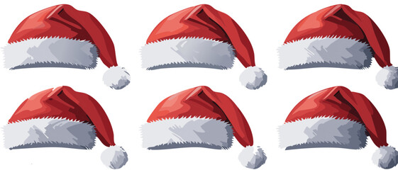 set of santa claus christmas hat isolated vector graphic design