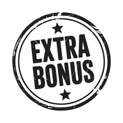 Grunge stamp with text extra bonus and stars