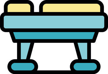 Medical examination table symbolizes healthcare, doctor visits, and physical checkups, emphasizing patient wellness