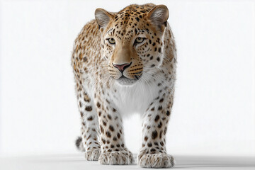 Obraz premium Leopard auf weißem Hintergrund