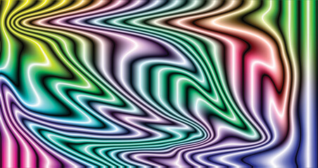 Colorful geometric abstract vector background with wavy lines and retro pattern design