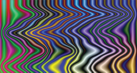 Colorful geometric abstract vector background with wavy lines and retro pattern design