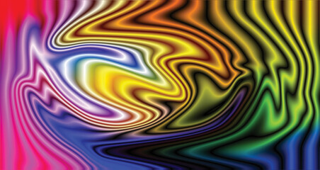 Colorful geometric abstract vector background with wavy lines and retro pattern design