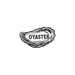 Vintage Oyster Shell Illustration with Text.