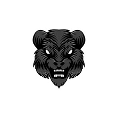 mascot logo illustration of an angry guinea pig head